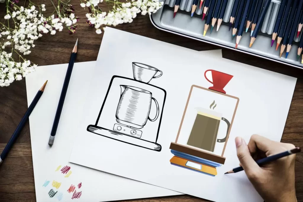 Pour Coffee Illustration