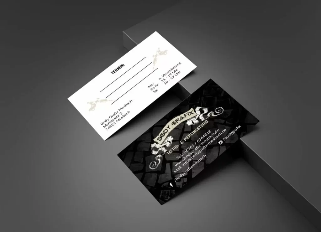 Visitenkarte Businesscards Terminkarte