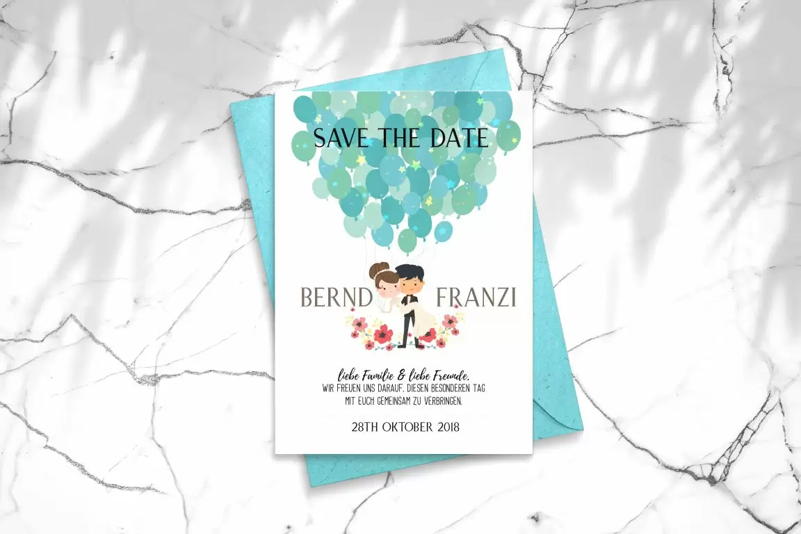 Hochzeitskarte Save the Date