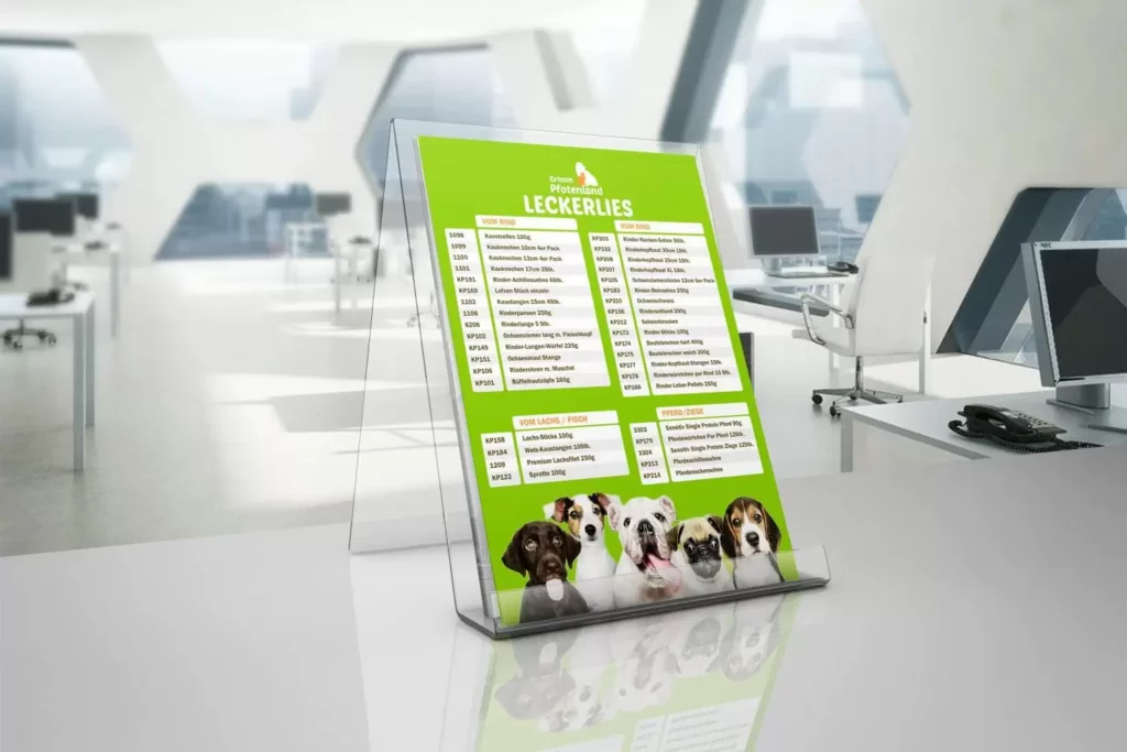 Speisekarte Marketing Hunde