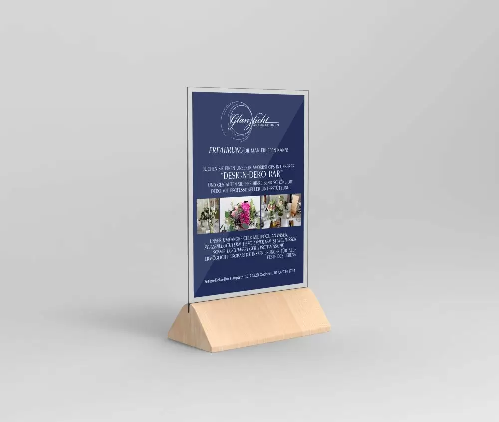 Aufsteller Flyer Folder Glanzlicht