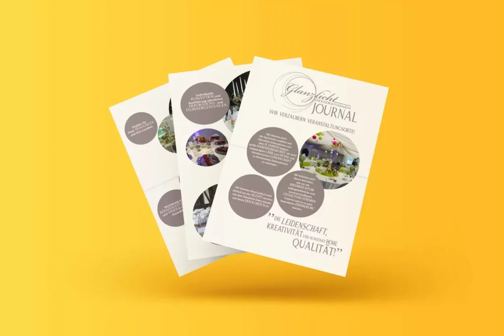 Journal Flyer Printmedien Glanzlicht