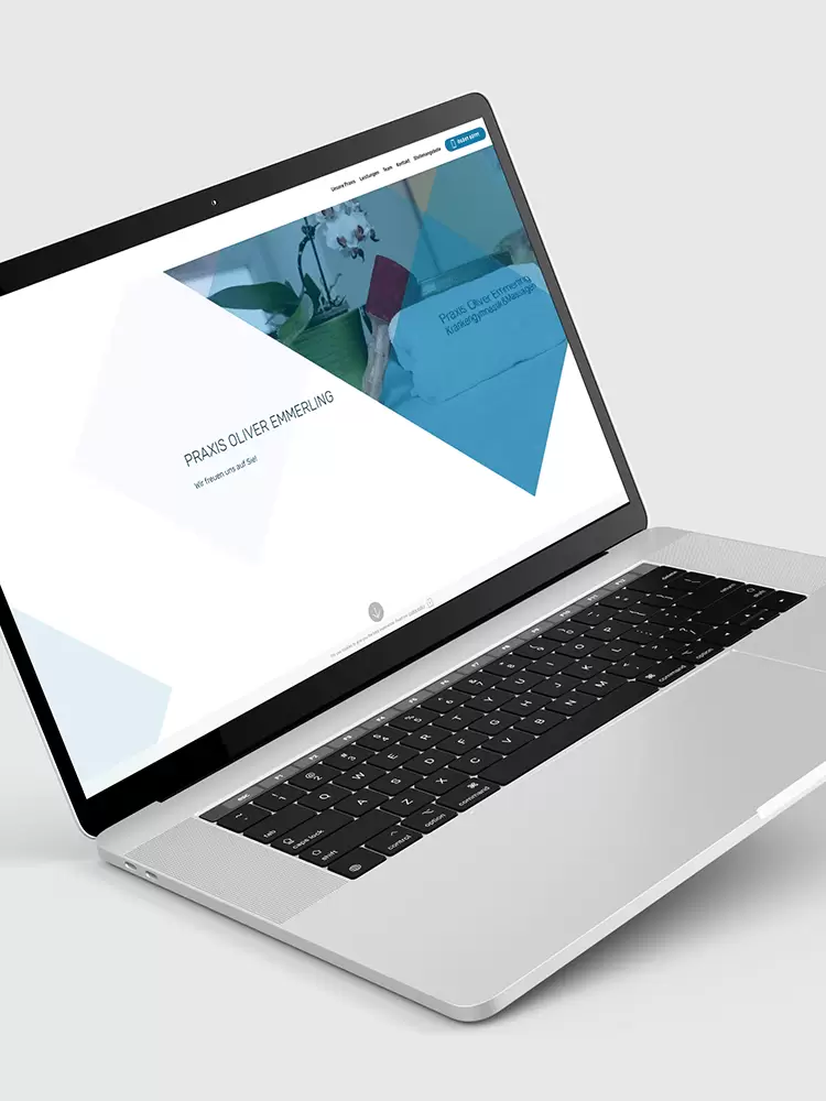 Notebook Internetseite Physiotherapie