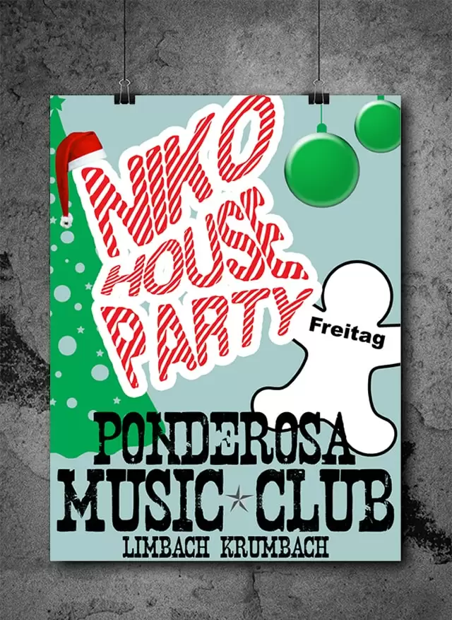 Partyplakat Werbeschild